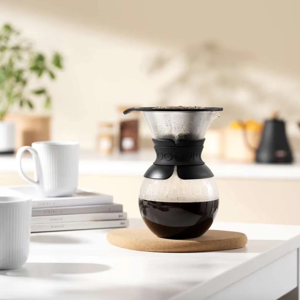 Bodum Stempelkander > POUR OVER Kaffebrygger 8 Kopper 1 L, Sort