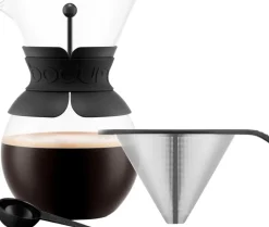 Bodum Stempelkander > POUR OVER Kaffebrygger 8 Kopper 1 L, Sort