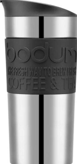 Outlet Bodum TRAVEL MUG Rejsekrus m. Kliklåg , Sort/Stål