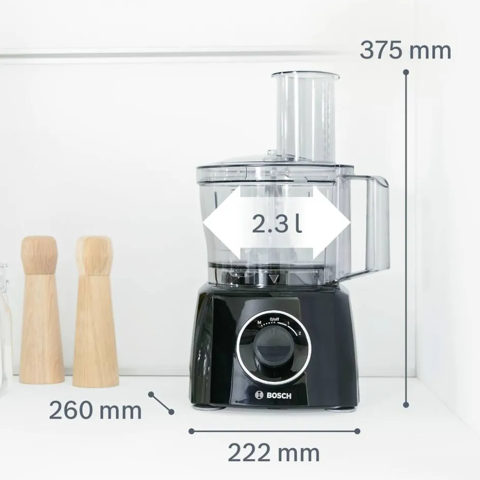 New Bosch MultiTalent 3 Foodprocessor 800W inkl. 8 stk. Tilbehør, Sort
