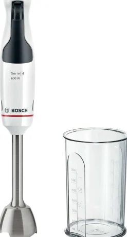 Sale Bosch Serie 4 ErgoMaster Stavblender 600W inkl. 2 stk. Tilbehør, Hvid