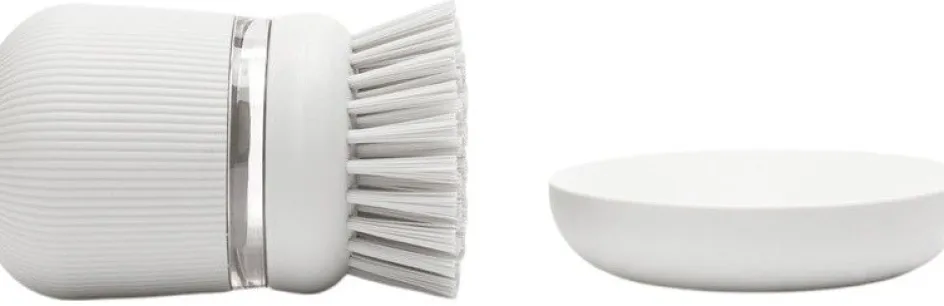 New Brabantia Opvaskebørste m. Sæbedispenser, Lysegrå