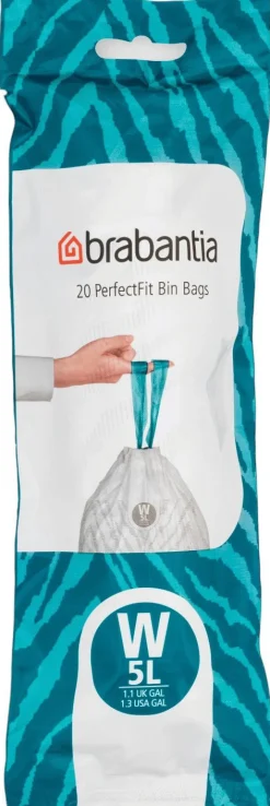 Online Brabantia PerfectFit Affaldspose W 20 stk. 5 L, Hvid