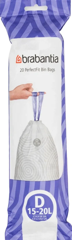 Brabantia Affaldsspande Og Tilbehør|Affaldsspande > PerfectFit Affaldspose D 20 stk. 15-20 L, Hvid