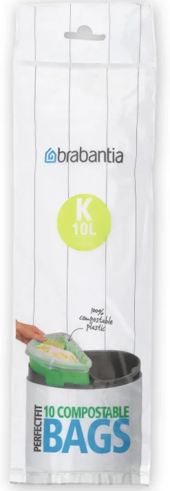 Hot PerfectFit Affaldspose K 10 stk. 10 L, Grøn Affaldsspande Og Tilbehør|Affaldsspande