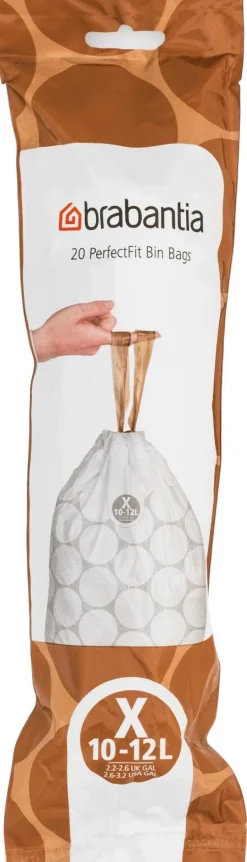 Brabantia Affaldsspande Og Tilbehør|Affaldsspande > PerfectFit Affaldspose X 20 stk. 10-12 L, Hvid