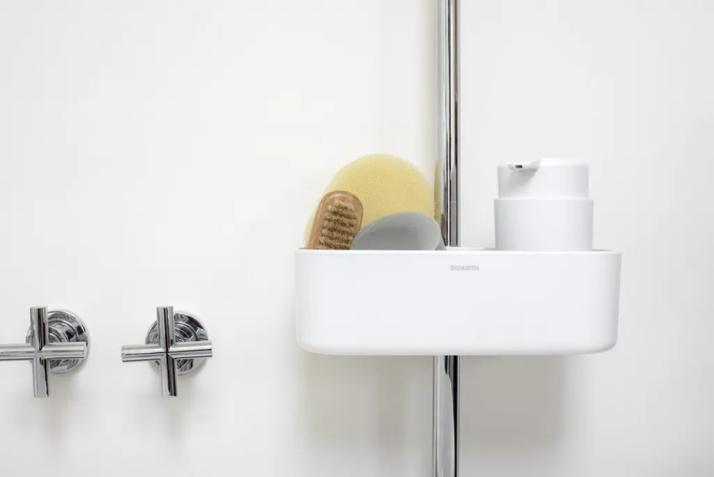 Brabantia Hylder|Opbevaring Til Badeværelset > ReNew Brusestangshylde,