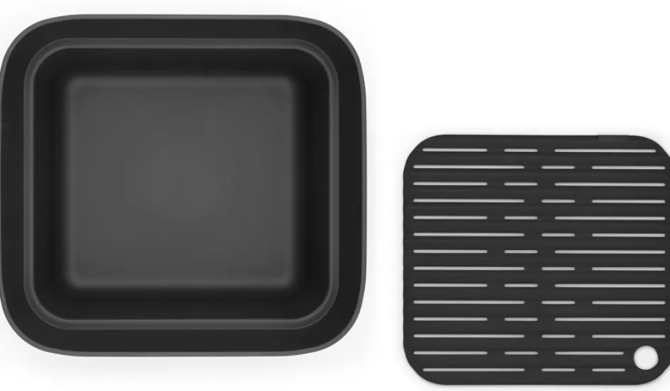 Clearance Brabantia Sink-Side Opvaskebalje m. Rist 37,4 cm, Mørkegrå