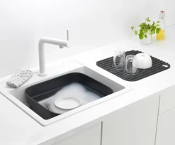 Clearance Brabantia Sink-Side Opvaskebalje m. Rist 37,4 cm, Mørkegrå