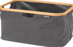 Clearance Brabantia Vasketøjskurv m. Bambuskant Foldbar 40 L, Pepper Black
