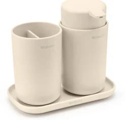 Hot Brabantia ReNew Badeværelsessæt 3 Dele, Soft Beige