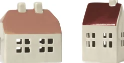 New Broste Copenhagen Bo Lyshus 2 stk, Nut Brown