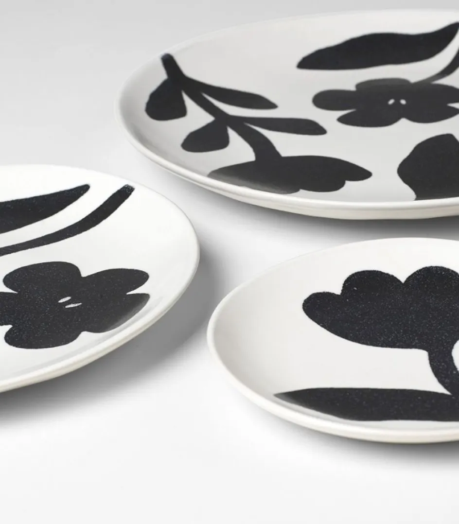 Outlet Broste Copenhagen Flora Tallerken , Sort