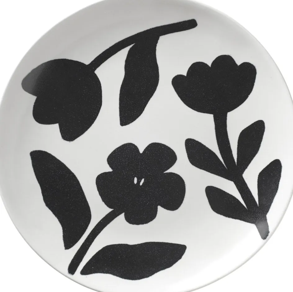 Outlet Broste Copenhagen Flora Tallerken , Sort