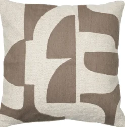 Online Broste Copenhagen Mundo Pudebetræk 50x50 cm, Kangaroo Brown/Light Beige