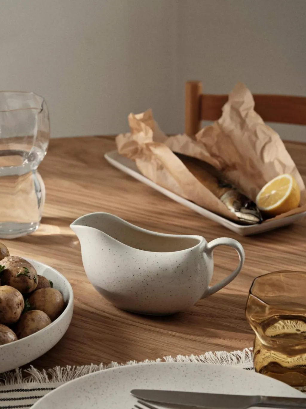 Outlet Nordic Vanilla Saucekande 40 cl, Cream w. Grains Skåle|Spisestue