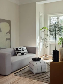 Best Broste Copenhagen Sigrid Pudebetræk 50x50 cm, Light Beige/Black