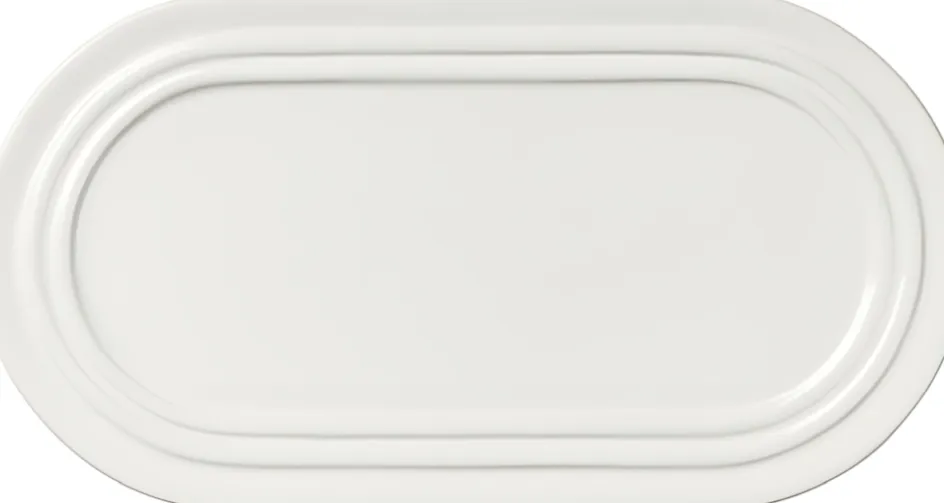 Best Broste Copenhagen Stevns Oval Tallerken 27,5 cm, Chalk White