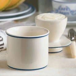 Butter Bell Skåle > Le Bistro Smørklokke H10,7 cm, Hvid/Blå