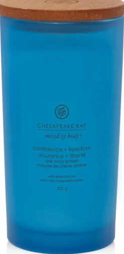 New Chesapeake Bay Mind & Body Duftlys m. Trælåg 16,3 cm, Oak Moss Amber
