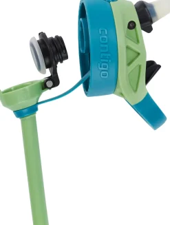 Hot Contigo Kids Easy Clean Drikkeflaske m. Sugerør 420 ml, Grønne Dinosaurer