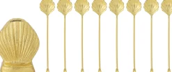 New Loreta Krukke m. Cocktailgafler, Guld Serveringsbestik