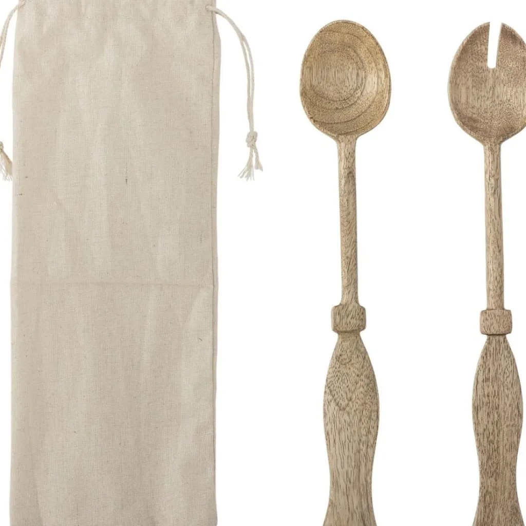 Bloomingville mini Serveringsbestik > Creative Collection Seva Salatbestik 2 Dele 29 cm, Mango