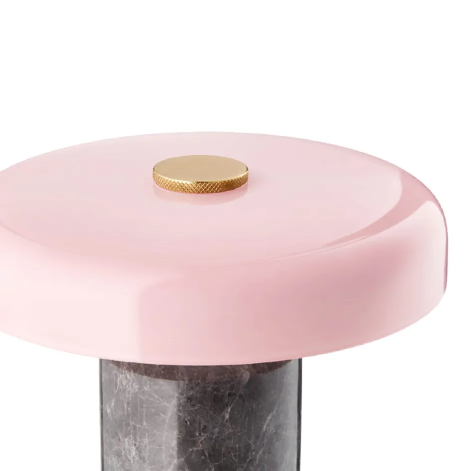 Outlet Design By Us Trip Trådløs Bordlampe H21 cm, Silver/Rose