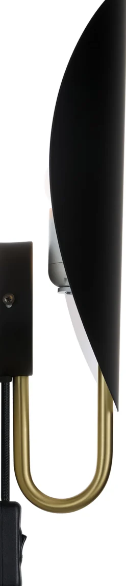 DFTP Lamper Til Soveværelset|Lamper Til Køkkenet > Spargo Væglampe 32 cm, Sort/Messing