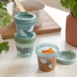 Croco Opbevaringsbøtte 3 stk. 150 ml, Grøn Børn Madkasser Til Børn