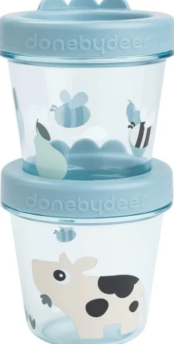 Discount Done By Deer Tiny Farm Opbevaringsbøtte 2 stk 150 ml, Blå