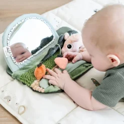Outlet Tiny Farm Tummy Time Sensorisk Spejl 33x19 cm, Grøn Børn Baby- Og Småbørnslegetøj