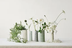 Online Dottir Nordic Design Pipanella Lines Oval Vase H18,1 cm, Hvid