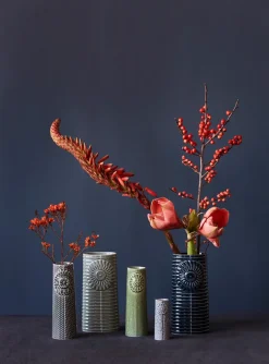 Best Dottir Nordic Design Pipanella Flower Vase H9 cm, Blå/Grå