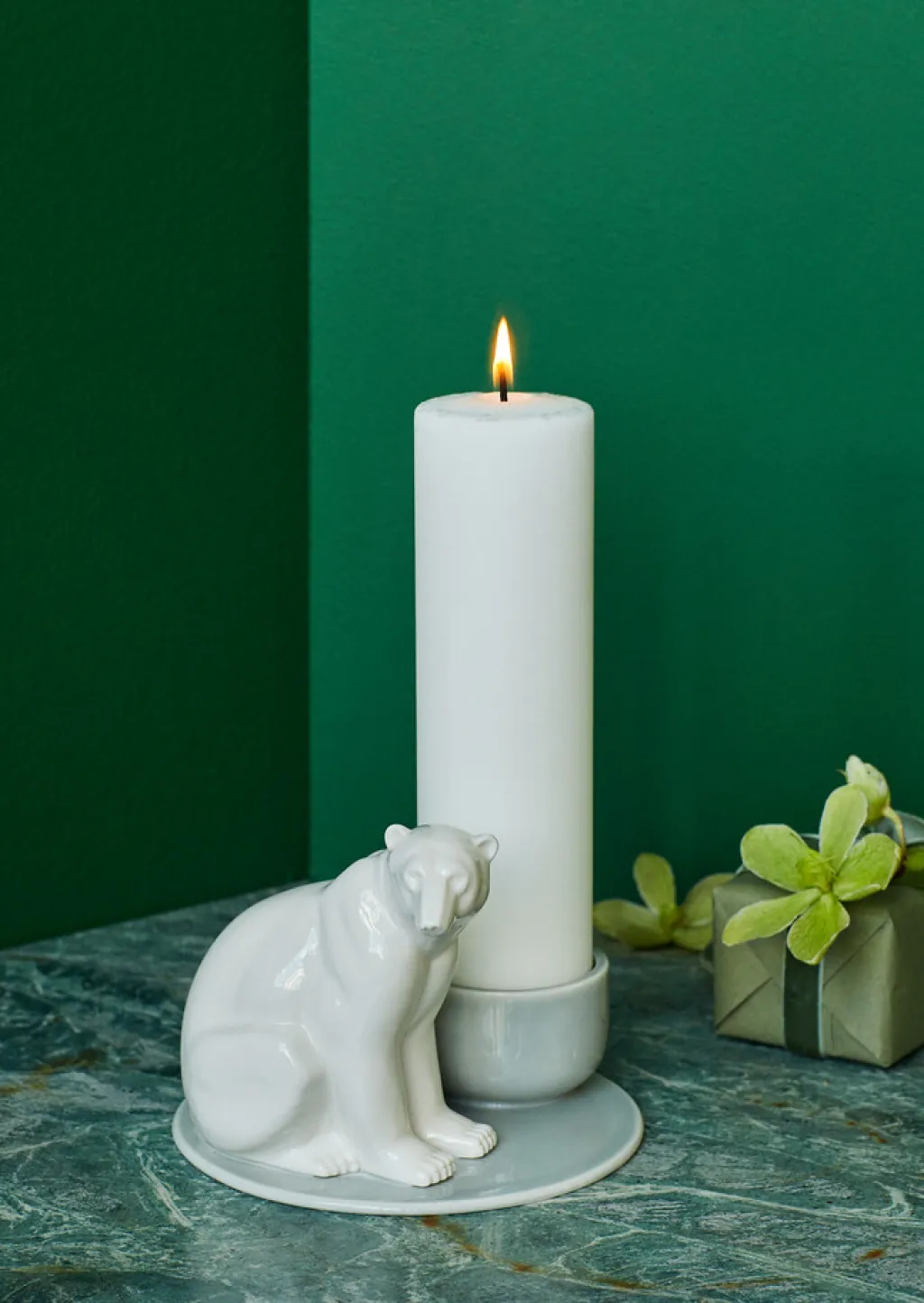 Dottir Stearinlys|Led Stearinlys > Nordic Design Winter Stories Lys H20 cm, Hvid