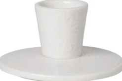 Best Dottir Nordic Design Pipanella Lysestage Lines Flower H4,5 cm, Hvid