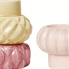 Dottir Lysestager > Nordic Design Samsurium Lysestage 3 stk. H12,4 cm , Mimosa/Blush/Powder