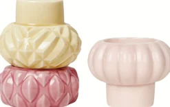 Dottir Lysestager > Nordic Design Samsurium Lysestage 3 stk. H12,4 cm , Mimosa/Blush/Powder