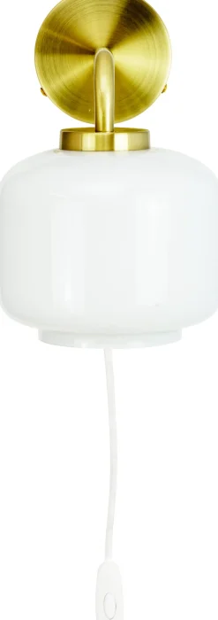 Discount Arp Væglampe 25,5 cm, Opal Hvid/Mat Messing Lamper Til Soveværelset|Lamper Til Køkkenet
