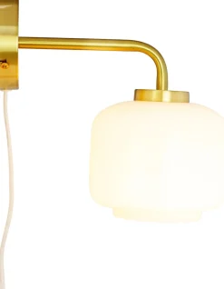 Discount Arp Væglampe 25,5 cm, Opal Hvid/Mat Messing Lamper Til Soveværelset|Lamper Til Køkkenet