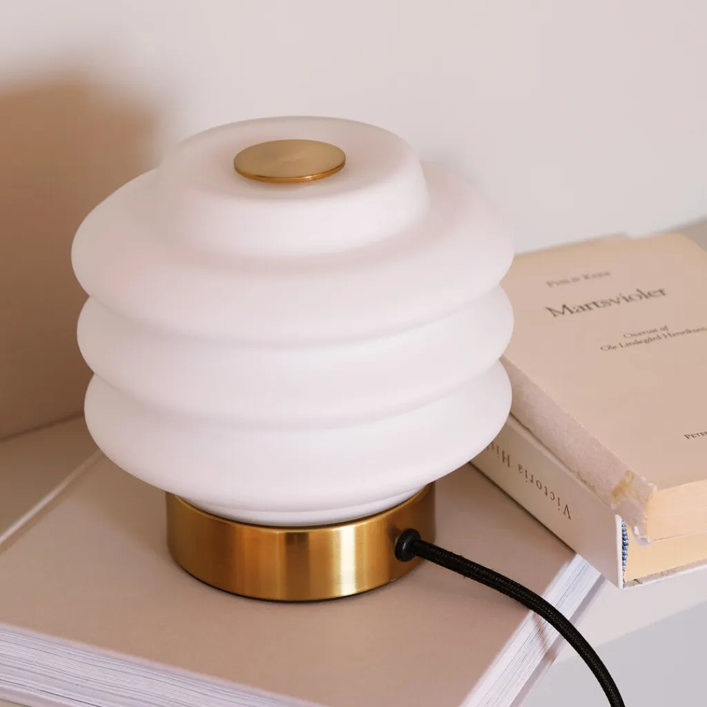 Dyberg Larsen Lamper Til Kontoret|Lamper Til Soveværelset > Diva Bordlampe H15 cm, Messing/Hvid