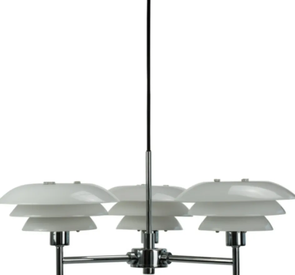 Best Dyberg Larsen DL20 Lysekrone Ø50 cm, Opal/Krom