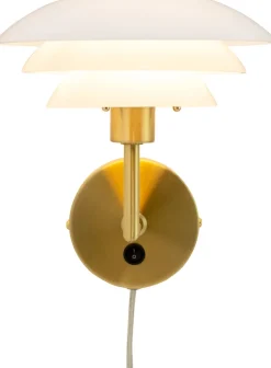 Hot Dyberg Larsen DL20 Væglampe 20 cm, Opal/Brass