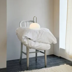 Dyberg Larsen Trådløse Lamper|Lanterner > Ellipse Trådløs Lanterne LED H26,5 cm, Hvid/Messing