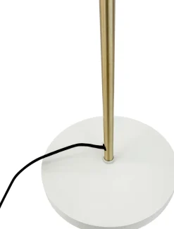 Online Dyberg Larsen Gulvlampe Sleep H165 cm, Hvid/Antik Messing