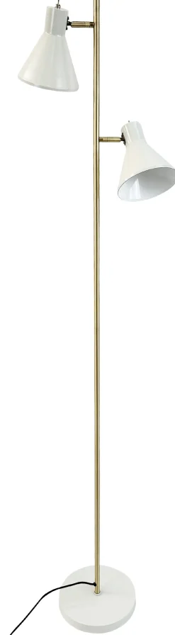 Online Dyberg Larsen Gulvlampe Sleep H165 cm, Hvid/Antik Messing