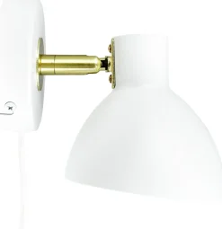 Outlet Dyberg Larsen Lilje Væglampe 16 cm, Hvid/Messing