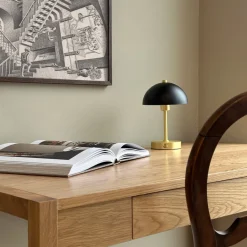Discount Dyberg Larsen Malmø Special Edition Trådløs Bordlampe LED H23 cm, Sort/Messing