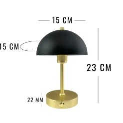 Discount Dyberg Larsen Malmø Special Edition Trådløs Bordlampe LED H23 cm, Sort/Messing