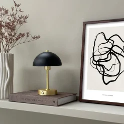 Discount Dyberg Larsen Malmø Special Edition Trådløs Bordlampe LED H23 cm, Sort/Messing